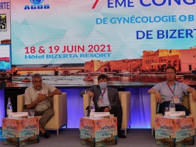 Dr Ahmed SKHIRI - Dr Mahmoud KHAROUF- Dr Habib MIDASSI au congrès AGOB 2021