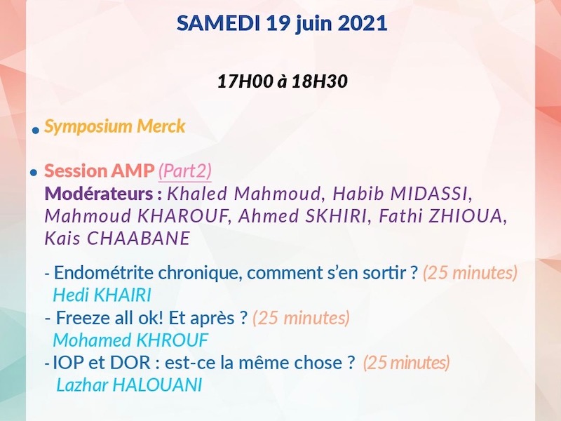 Programme session 2 de PMA au congrès de Bizerte AGOB 2021